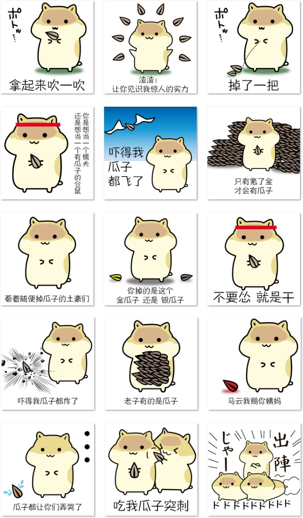 嗑瓜子的松鼠表情包高清版 预览图