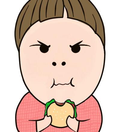 咬着汉堡包的男孩吃货头像