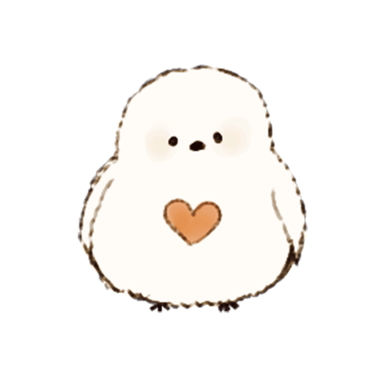 一颗红心的胖小鸟头像