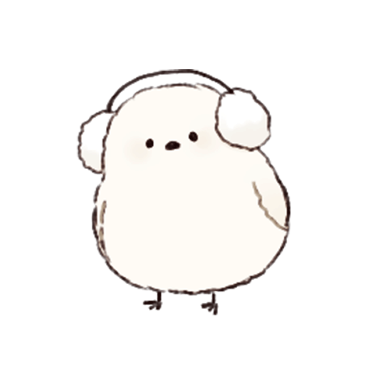 戴着耳机的胖小鸟头像