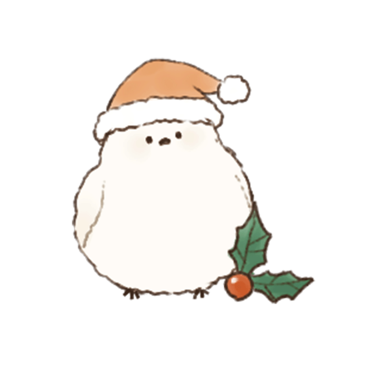 头戴圣诞帽的胖小鸟头像