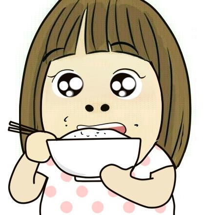 吃米饭的大眼睛女孩头像