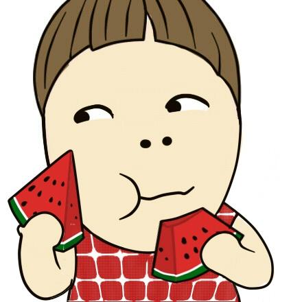 吃着小块西瓜的男孩头像