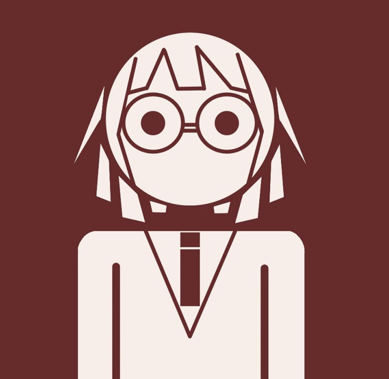 白色戴眼镜女孩红色背景的Dollars无头骑士异闻录园原杏里头像