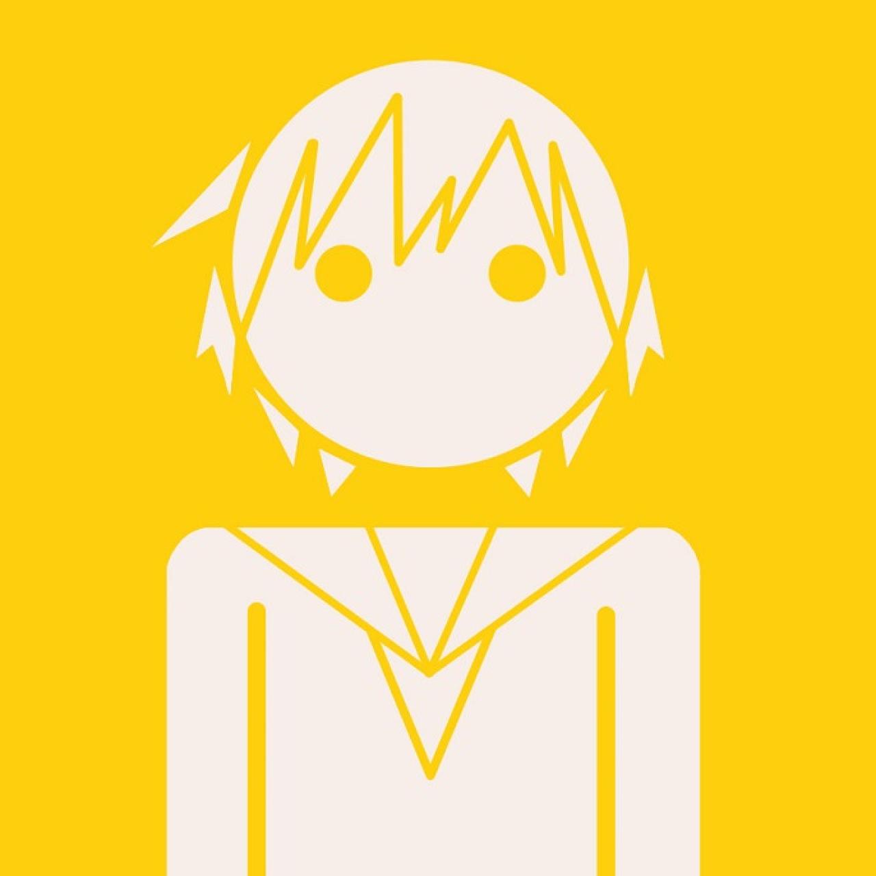 白色男孩黄色背景的Dollars无头骑士异闻录纪田正臣头像