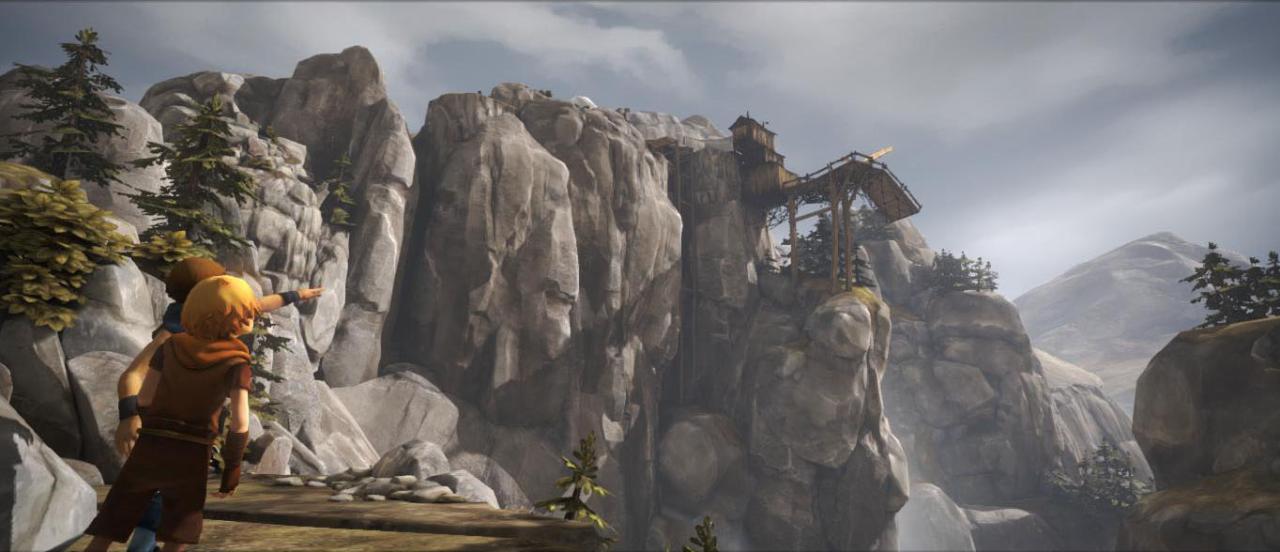 《兄弟：双子传说》的哥哥与弟弟的对话中简单的手势，已经指明了情侣玩家的目的地