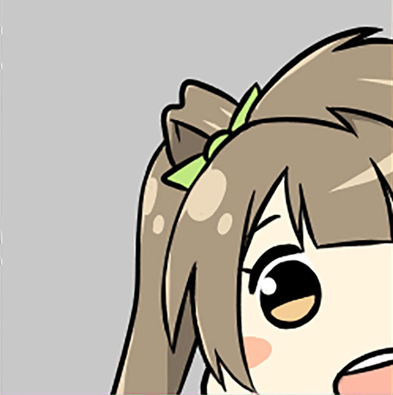 灰色背景半边脸的LoveLive!南小鸟头像