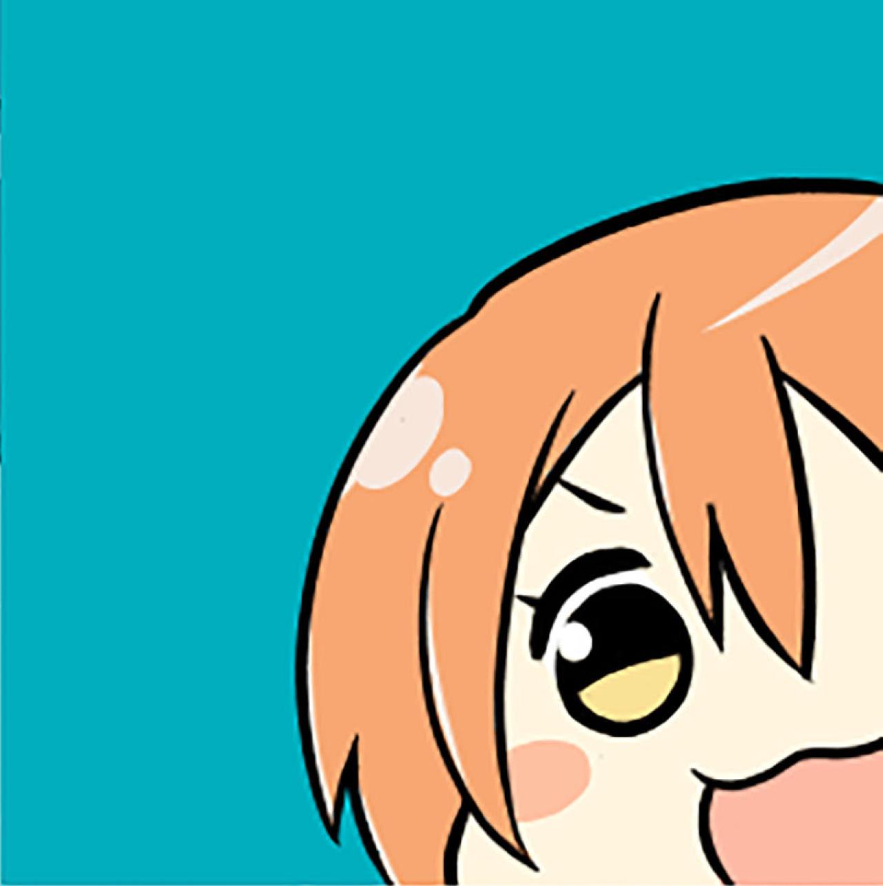 浅蓝色背景半边脸的LoveLive!星空凛头像