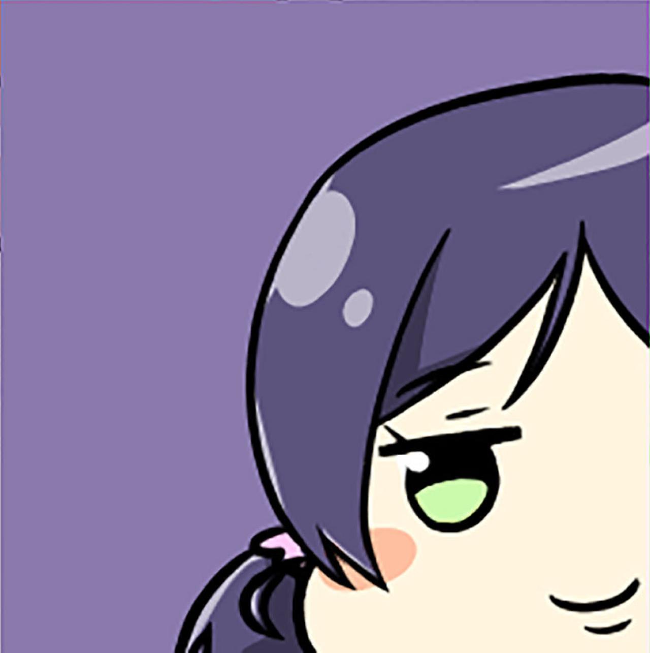 紫色背景半边脸的LoveLive!东条希头像