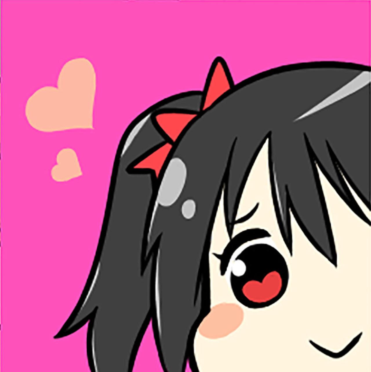 粉色背景半边脸的LoveLive!矢泽妮可头像