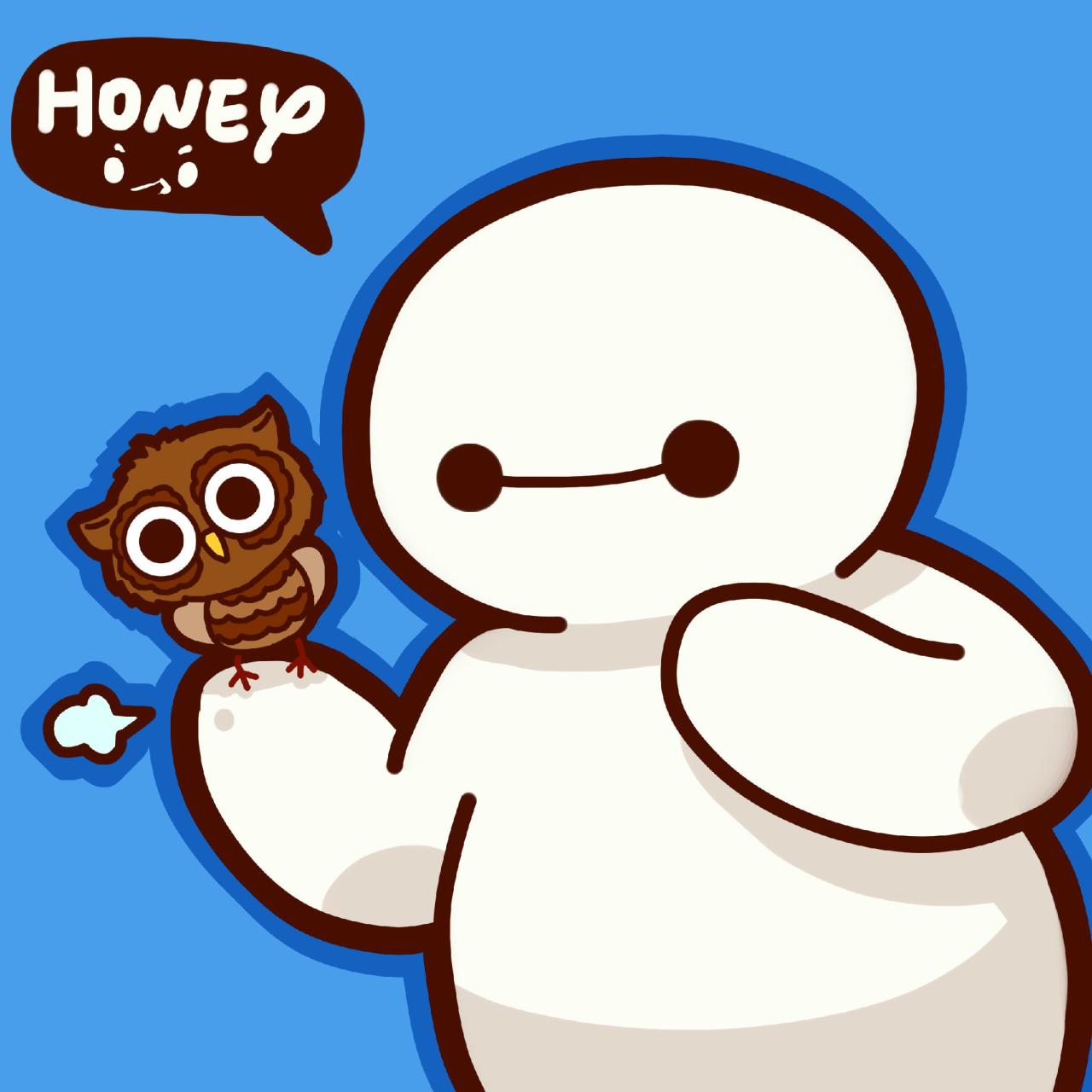 拿着猫头鹰的大白头像：Honey