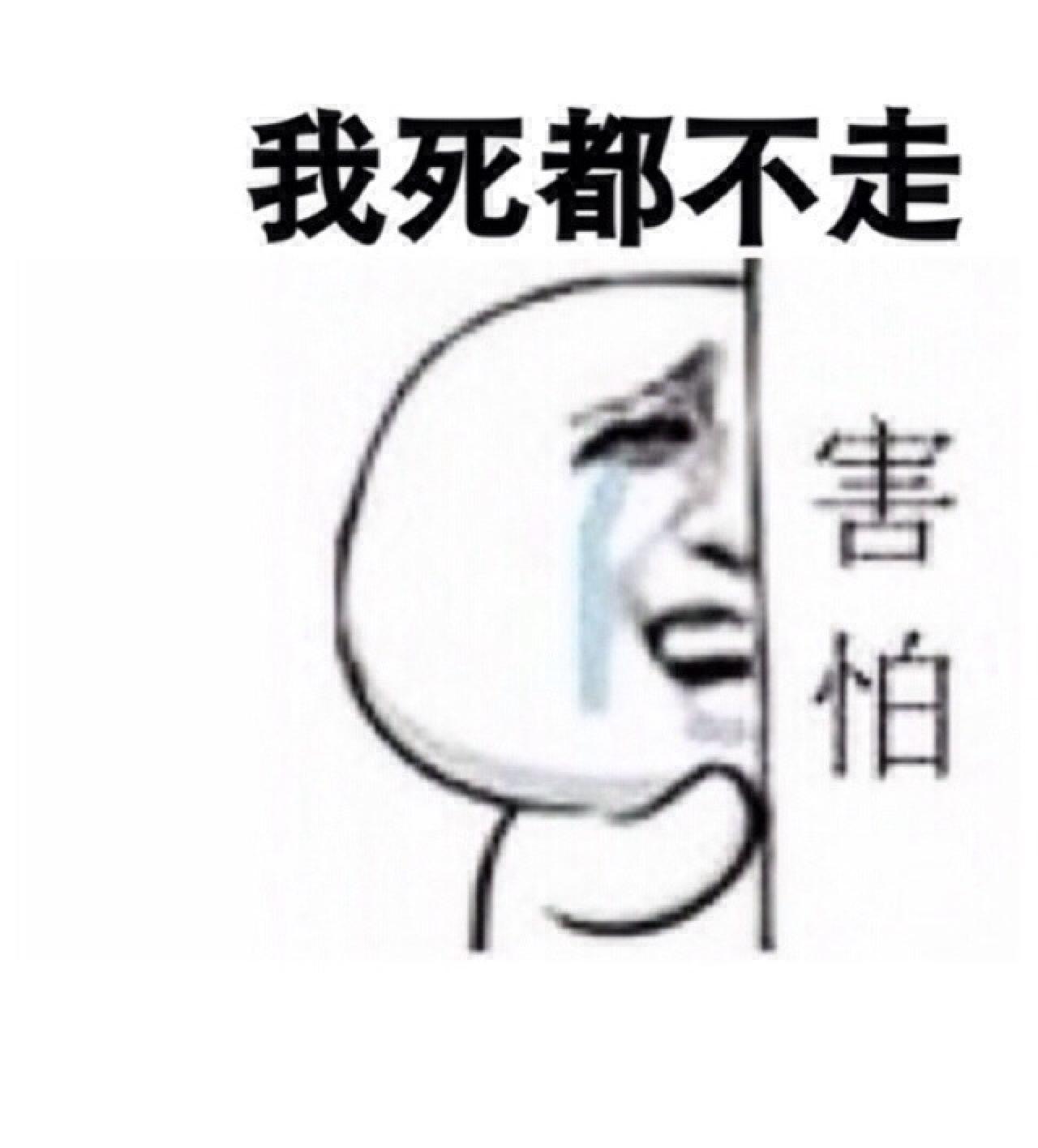 躲在墙后泪流满面的金馆长表情：我死都不走