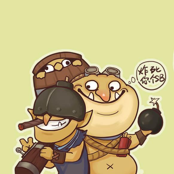 绿色背景的Dota2哥布林工程师炸弹人头像