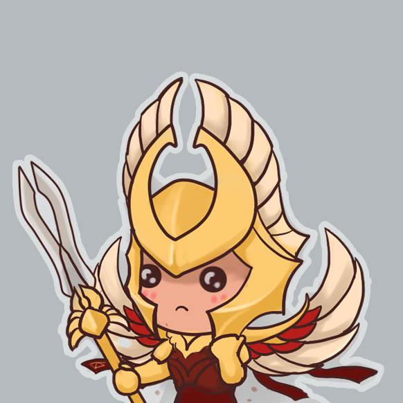 紫色背景的Dota2女军团指挥官·特蕾丝汀头像