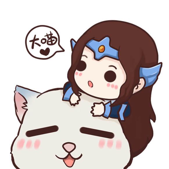 白色背景的Dota2月之女祭司白虎头像