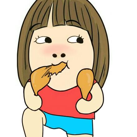 双手各拿一个鸡腿的女汉子头像