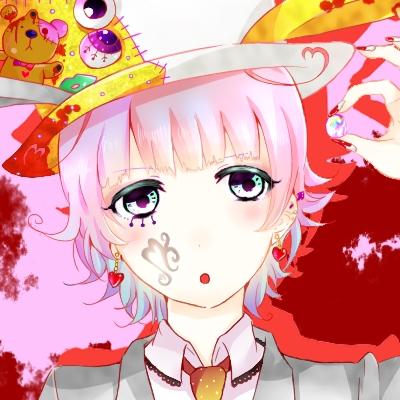 紫色背景的戴着白色高帽的伪娘头像