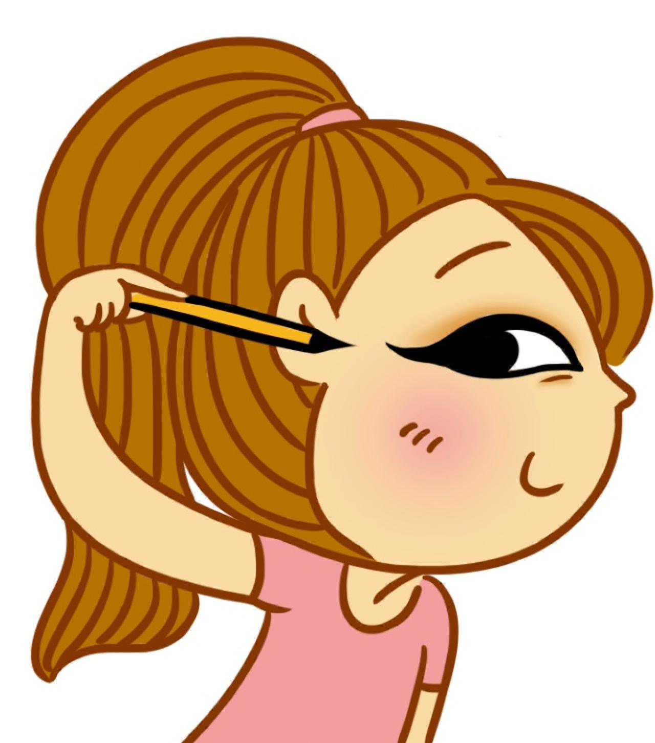 描眼线的女孩头像