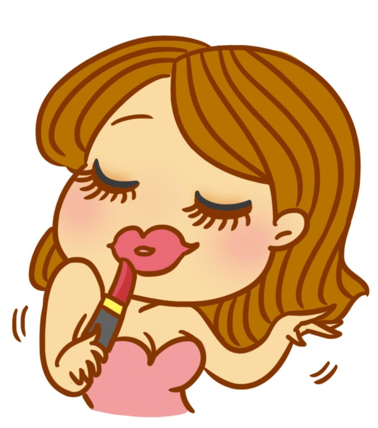 抹唇膏的女孩头像