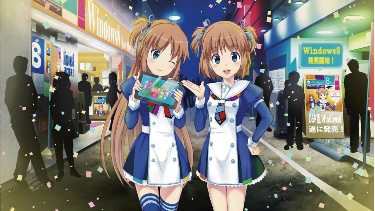 窗边爱和窗边优在Windows8发售现场壁纸