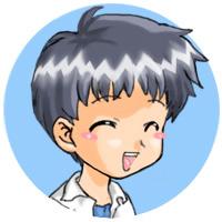 眯眼微笑的EVA新世纪福音战士碇真嗣圆头像