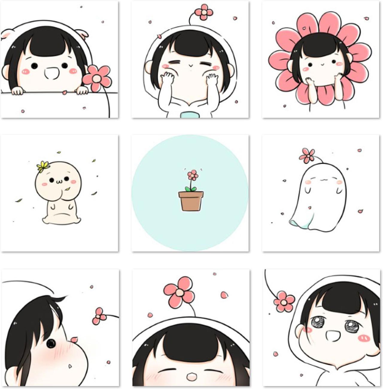 然后不二头上长花的女孩头像 预览图