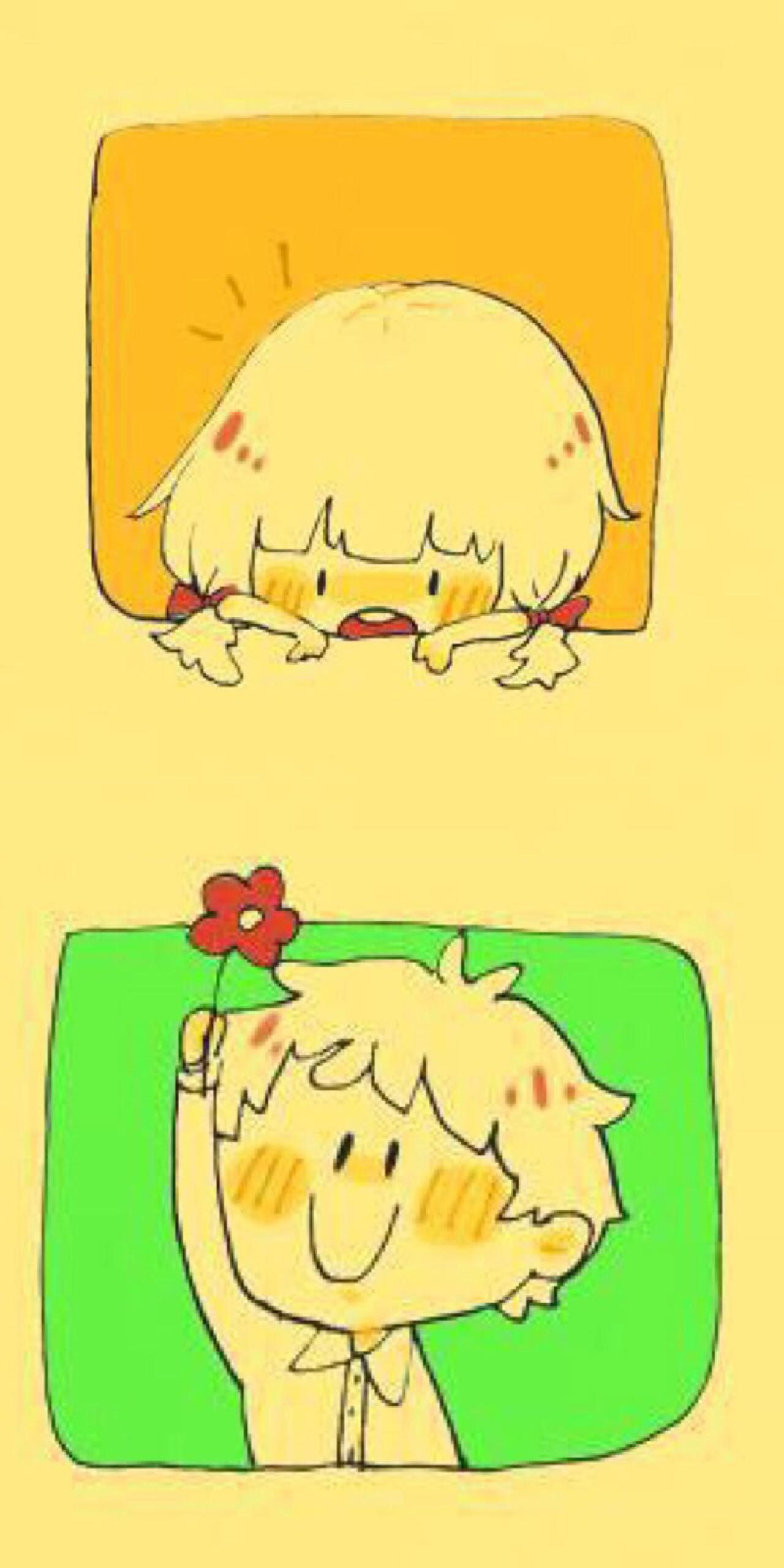 扒窗户的女孩和送花的男孩情侣头像 预览图