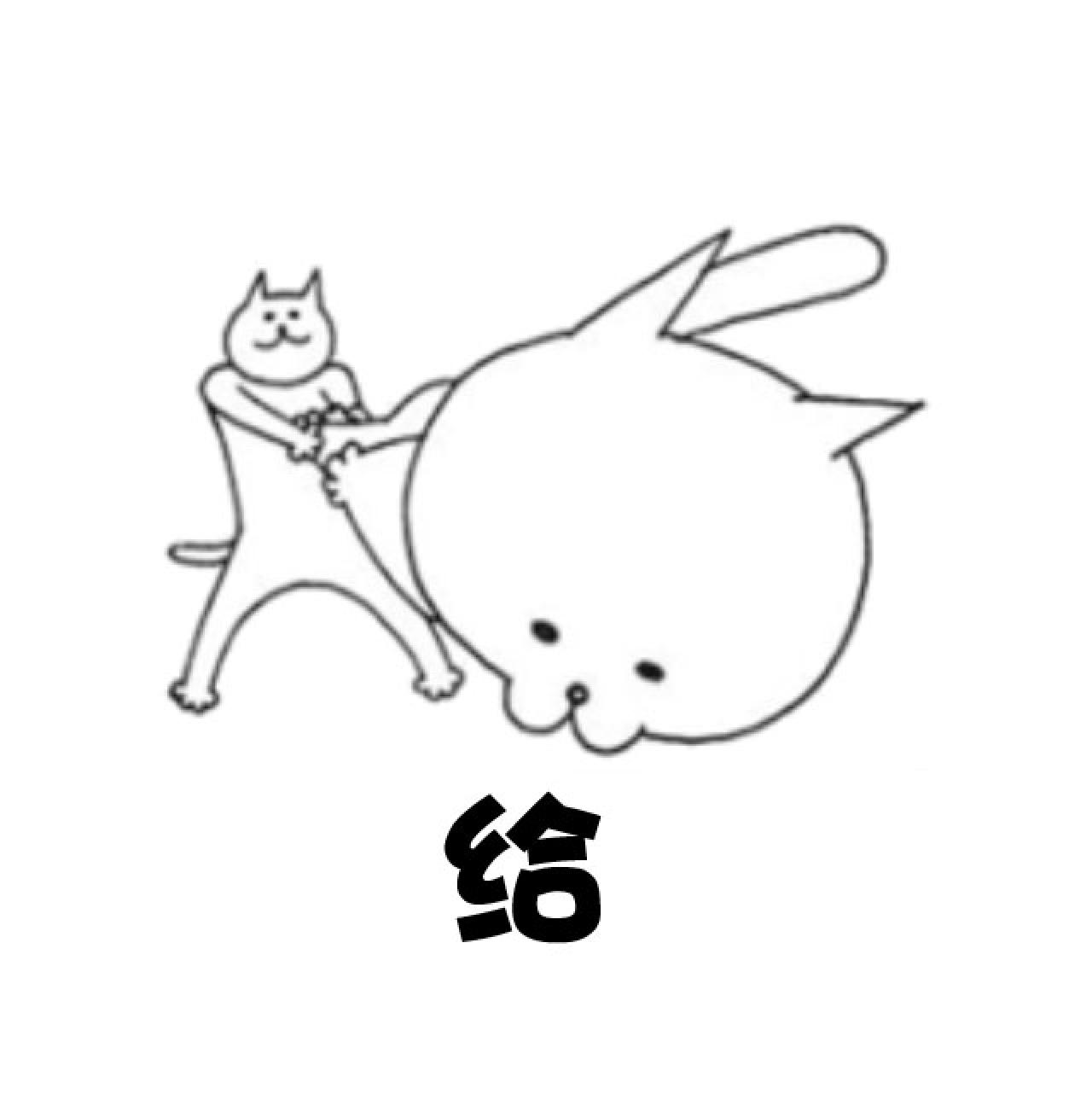 甩铅球似甩人的神经猫表情：给