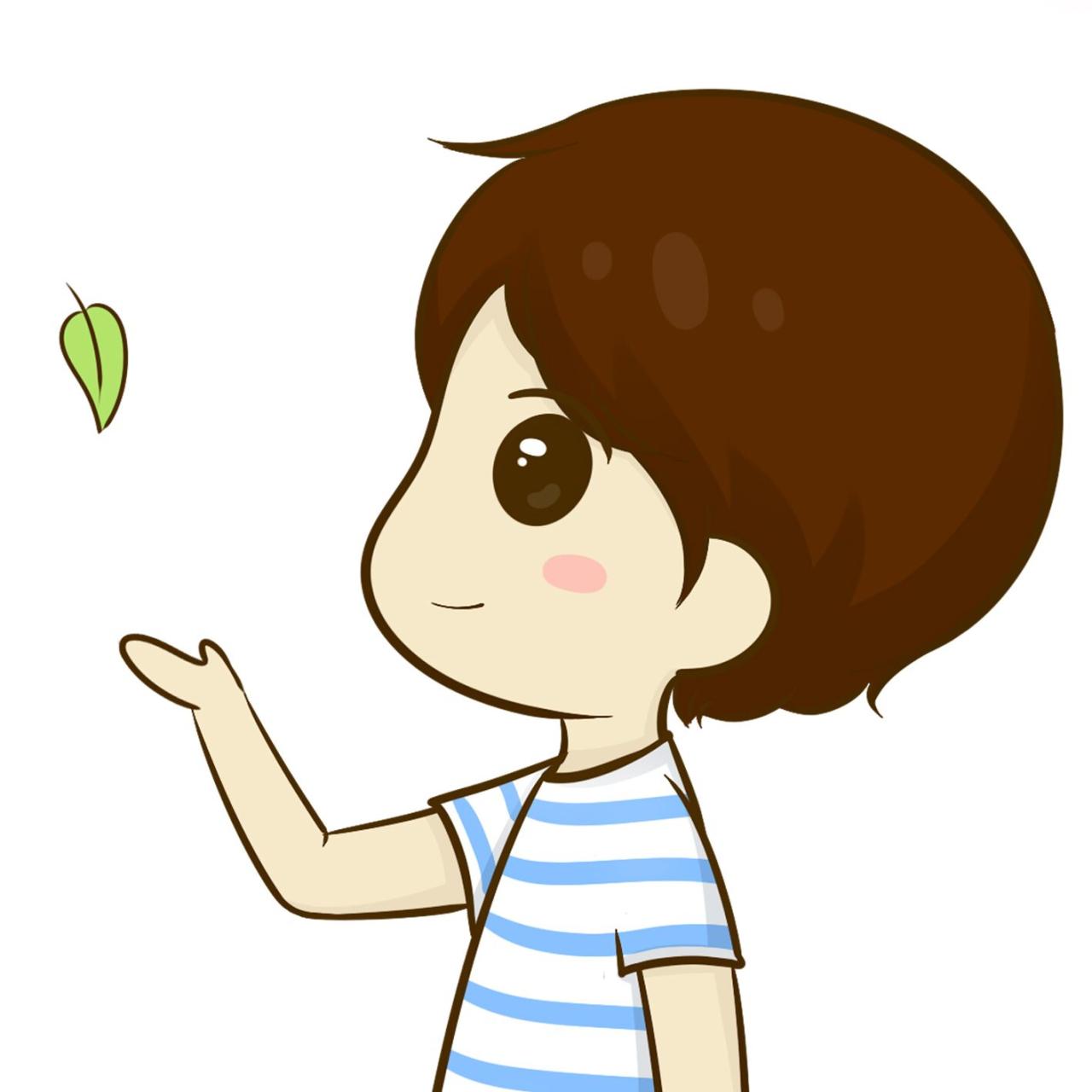 情侣头像男用：伸手接树叶的阿树