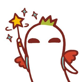 拿着五角星魔法棒长着翅膀的小天使罗罗布头像