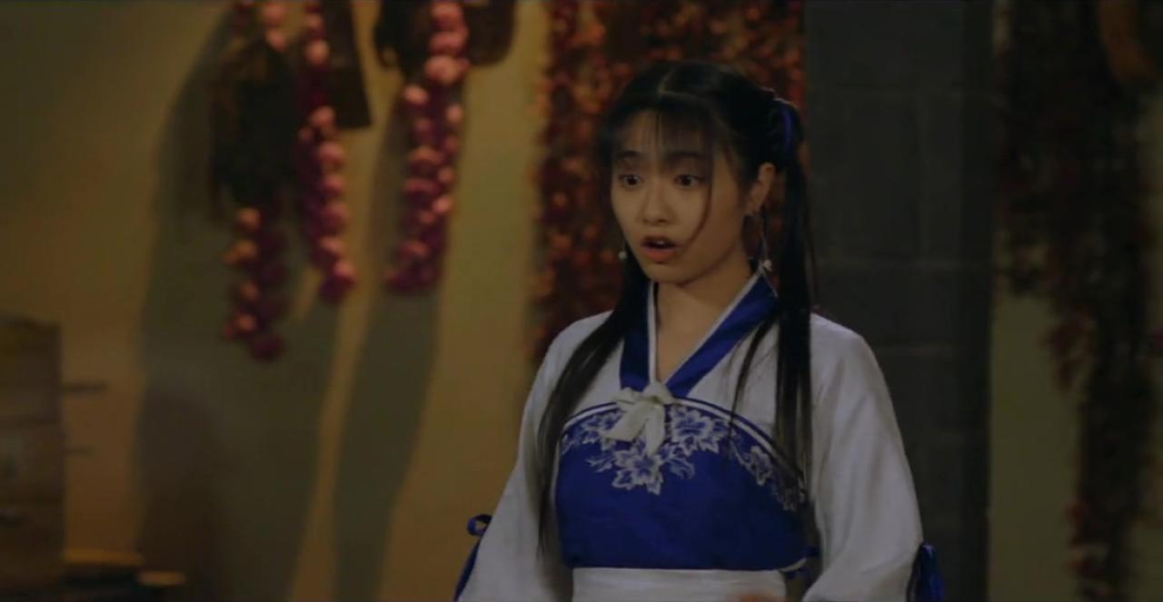 孙雪宁扮赵灵儿看到李逍遥突然会做饭时吃惊的神情