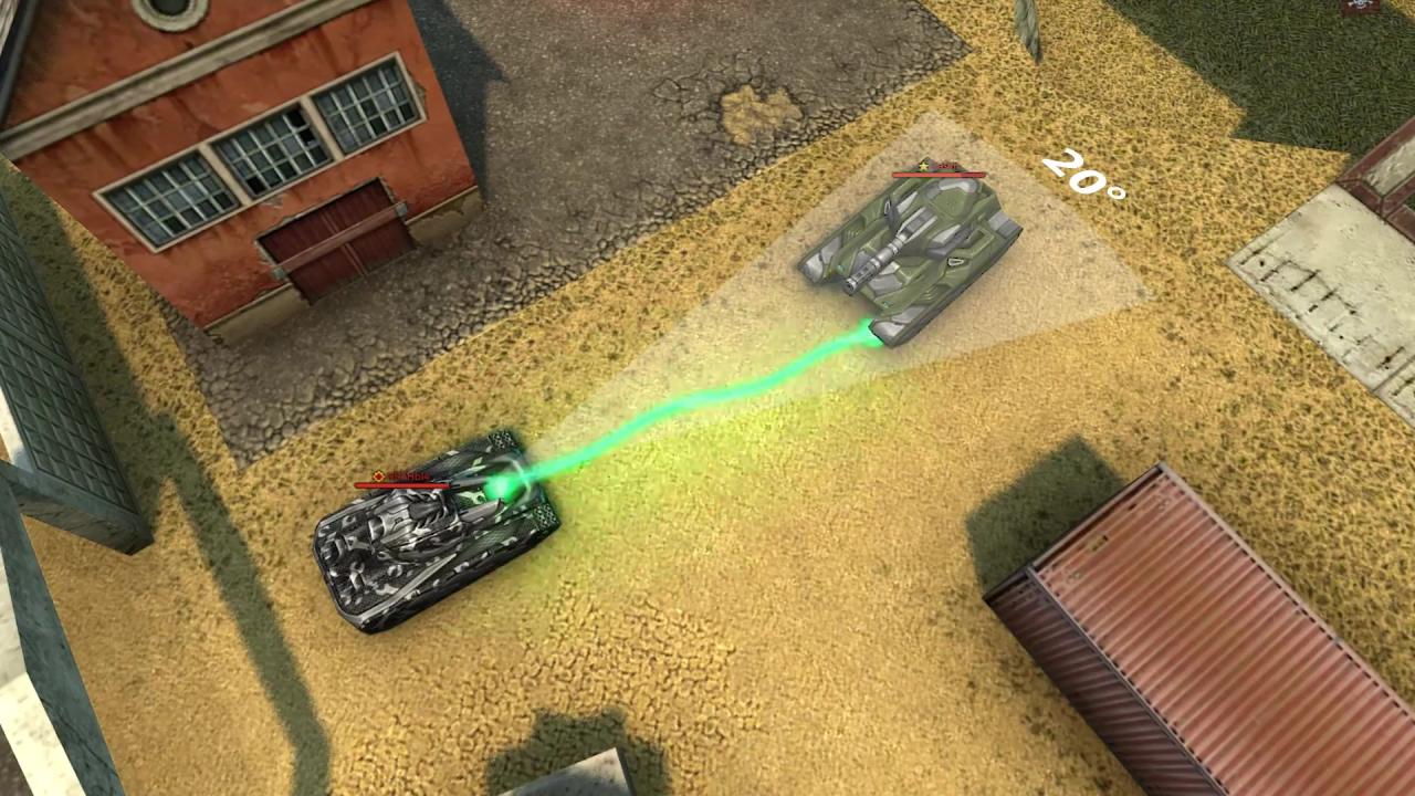 3D坦克磁力炮治疗角度为20度