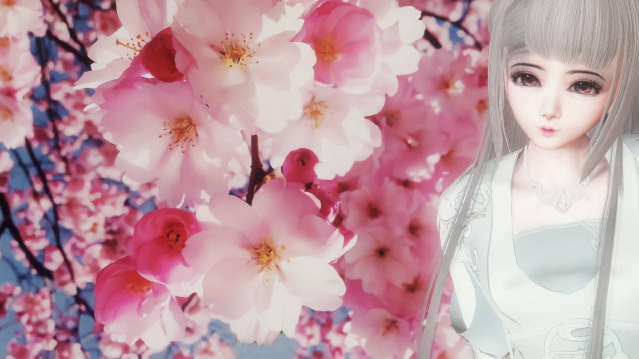 银白色长发古装小希