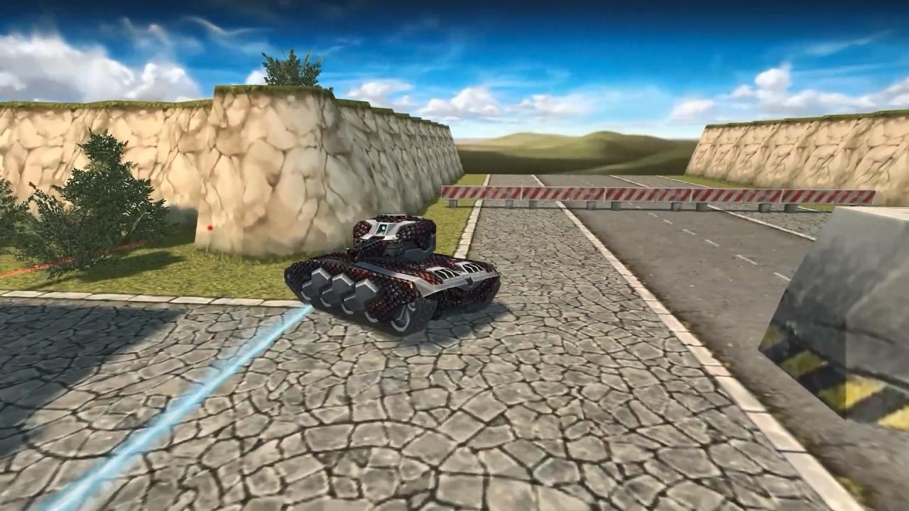 3D坦克正在射击的激光炮